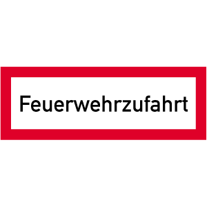 Brandschutzzeichen Feuerwehrzufahrt, Alu, reflektierend, 594 x 210 mm