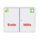 Verbandschrank London, gefüllt DIN 13169, 2-türig