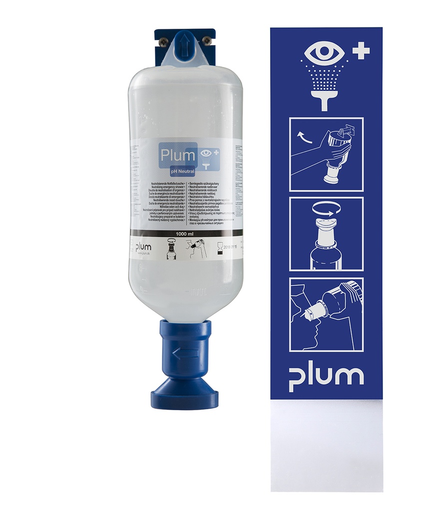 Plum Augenspülung Wandstation mit 1x1000 ml pH Neutral