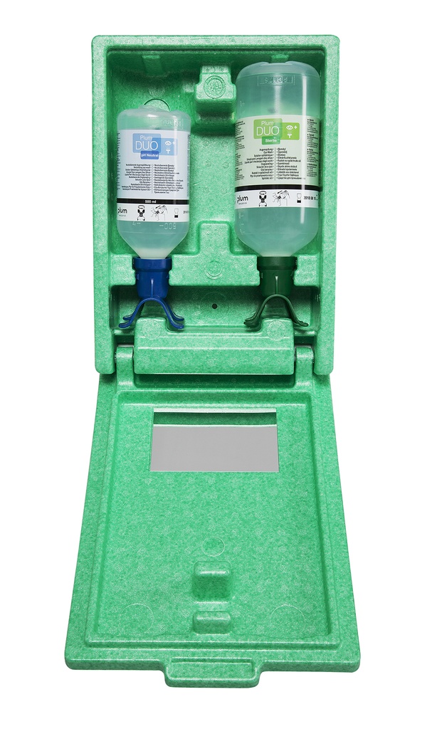 Plum Augen-Notfallstation in Wandbox mit je 1 DUO Augenspülflasche