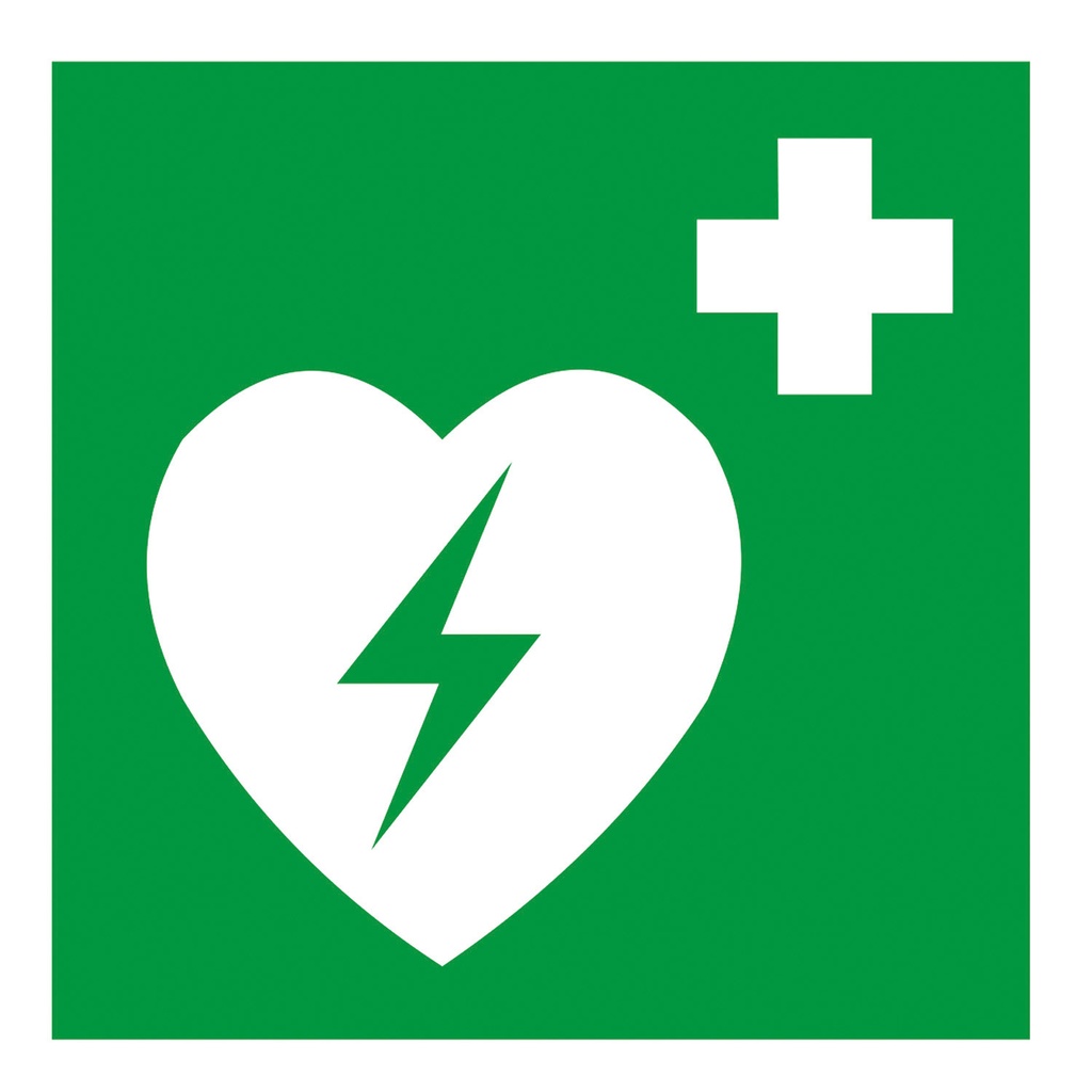 Symbol "Defibrillator", Folie selbstklebend, 150 x 150 mm