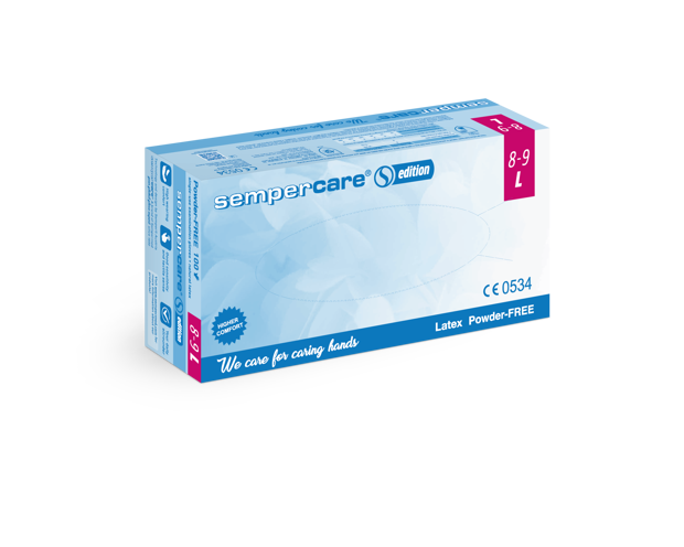Sempercare Edition Latex Handschuhe, Grösse S, weiss, puderfrei (100 Stk.)