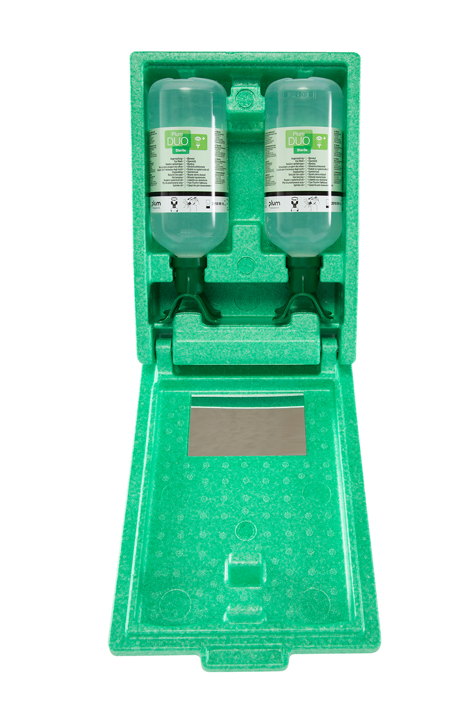 [PLU-4816] Augenspülstation in Wandbox mit 2 DUO Flaschen NaCI