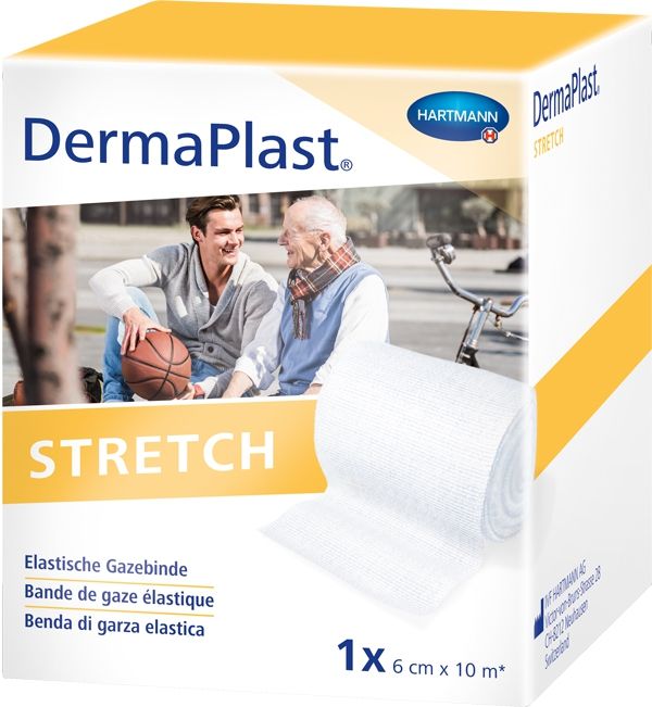 [HAP-405220] DermaPlast Stretch Gazebinde 4 cm x 10 m weiss (6 cm x 10 m)