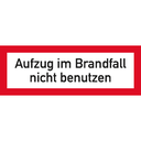 Brandschutzzeichen Afuzug im Brandfall nicht benutzen DIN 4066, Folie, 210 x 74 mm