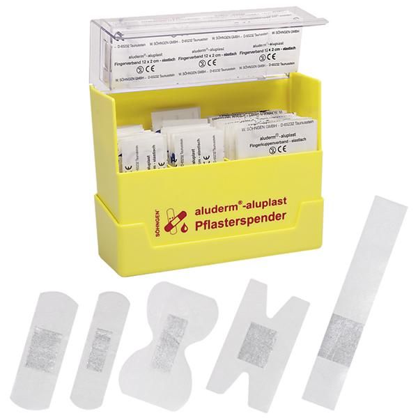 [SOH-1009980] aluderm®-aluplast Pflasterspender gelb mit 115 Pflaster gefüllt