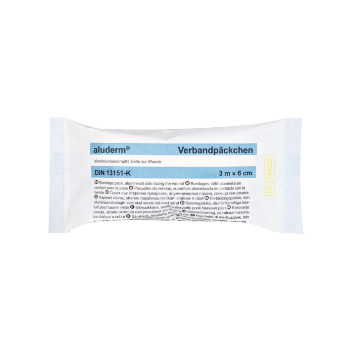 [SOH-1003371] aluderm® Verbandpäckchen DIN 13151 klein Kompresse 6 x 8 cm, Binde 3 m x 6 cm