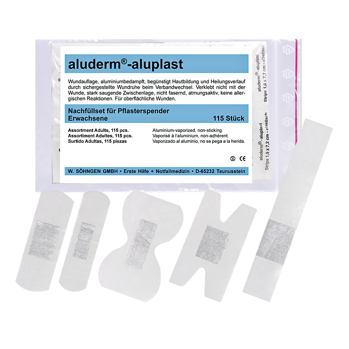 [SOH-1009916] aluderm® Nachfüllpackung für Pflasterspender komplett 115 Stück