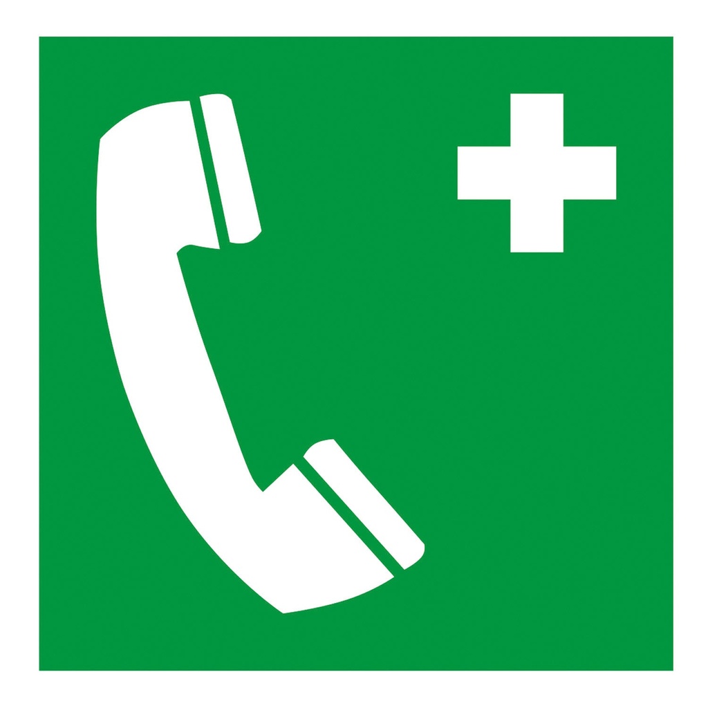 Symbol "Notruftelefon" Folie selbstklebend, 150 x 150 mm