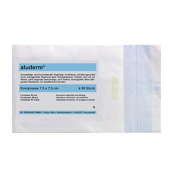 [SOH-1003226] aluderm® Kompressen 7.5 x7.5 cm Sterilpackung à 50 Stück